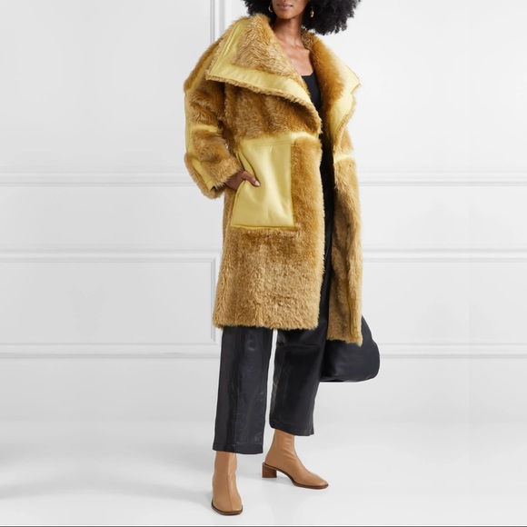 ACNE Studios Lamb Shearling Sheepskin coat teddy bear Green Brown - Picture 3 of 16